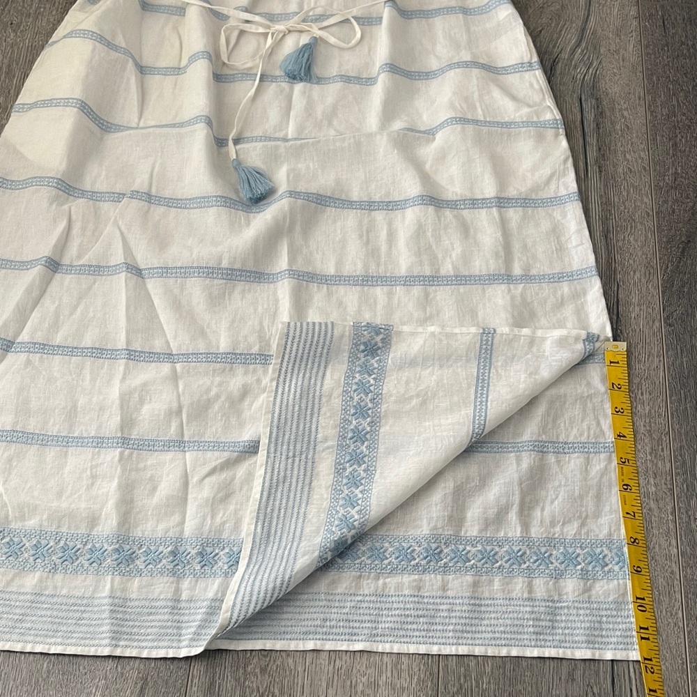 Tory Burch Light Blue and White Striped Midi Dress - Picture 7 of 16